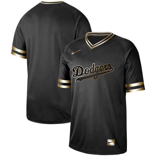 Nike Dodgers Blank Black Gold Authentic Stitched MLB Jersey