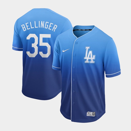 Nike Dodgers #35 Cody Bellinger Royal Fade Authentic Stitched MLB Jersey
