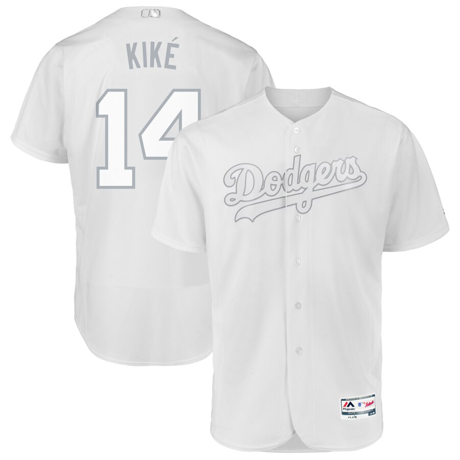Los Angeles Dodgers #14 Enrique Hernandez Kike Majestic 2019 Players' Weekend Flex Base Authentic Player Jersey White