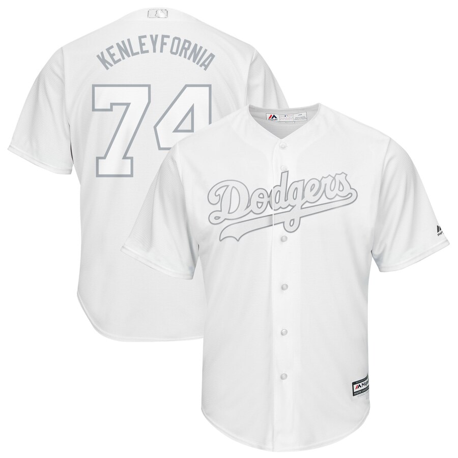 Los Angeles Dodgers #74 Kenley Jansen Kenleyfornia Majestic 2019 Players' Weekend Cool Base Player Jersey White