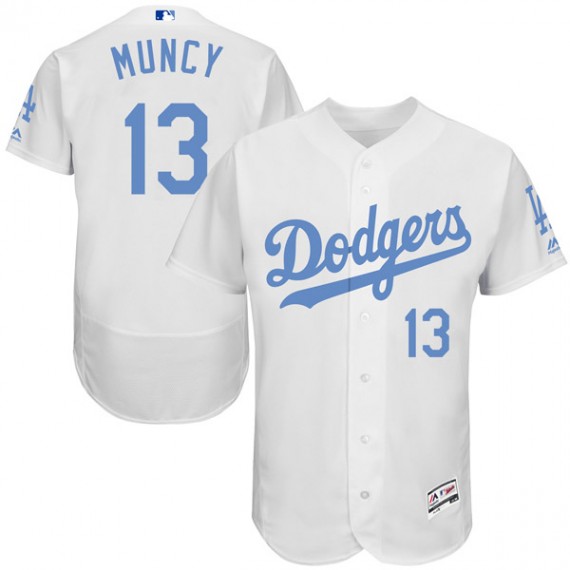 Dodgers #13 Max Muncy White Flexbase Authentic Collection Father's Day Stitched MLB Jersey