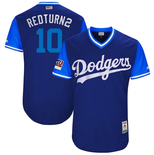 Dodgers #10 Justin Turner Royal "Redturn2" Players Weekend Authentic Stitched MLB Jersey