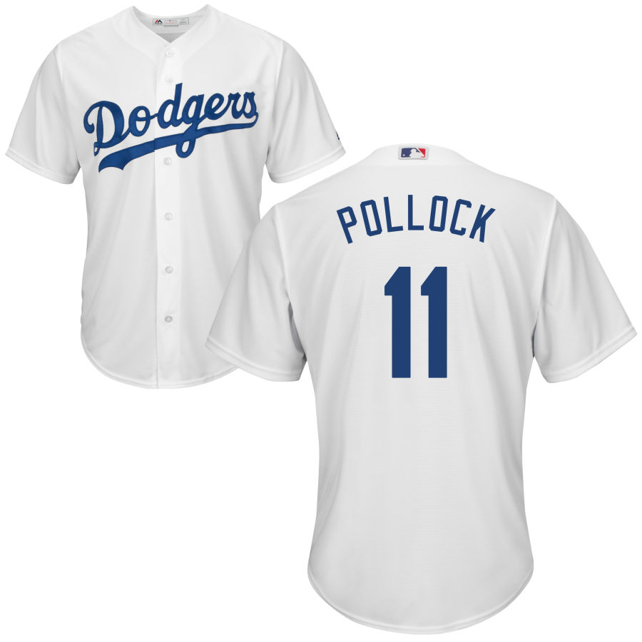 Los Angeles Dodgers #11 A.J. Pollock White Cool Base Stitched MLB Jersey