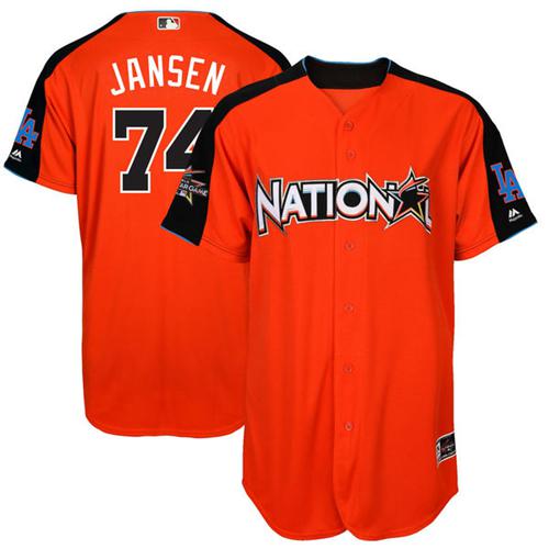Dodgers #74 Kenley Jansen Orange 2017 All-Star National League Stitched MLB Jersey