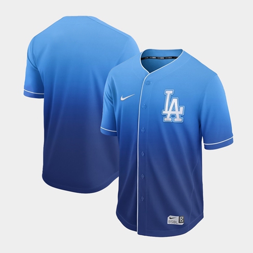 Nike Dodgers Blank Royal Fade Authentic Stitched MLB Jersey