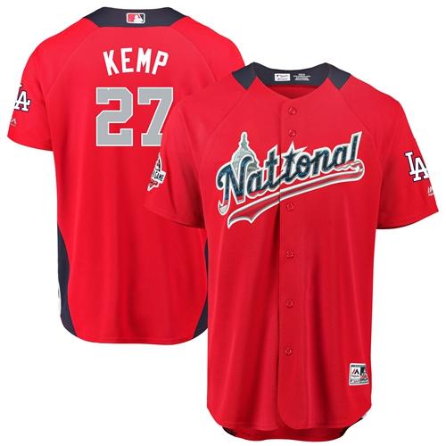Dodgers #27 Matt Kemp Red 2018 All-Star National League Stitched MLB Jersey