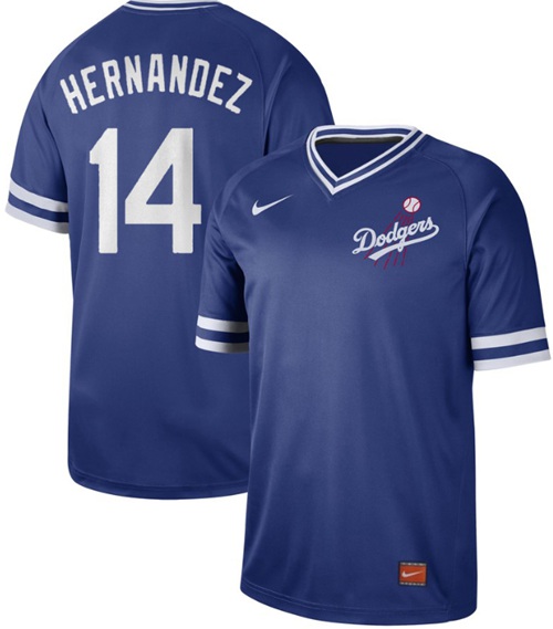 Nike Dodgers #14 Enrique Hernandez Royal Authentic Cooperstown Collection Stitched MLB Jersey