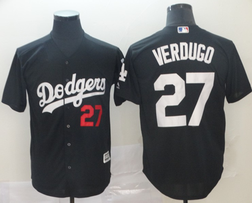 Dodgers #27 Alex Verdugo Black Turn Back The Clock Stitched MLB Jersey