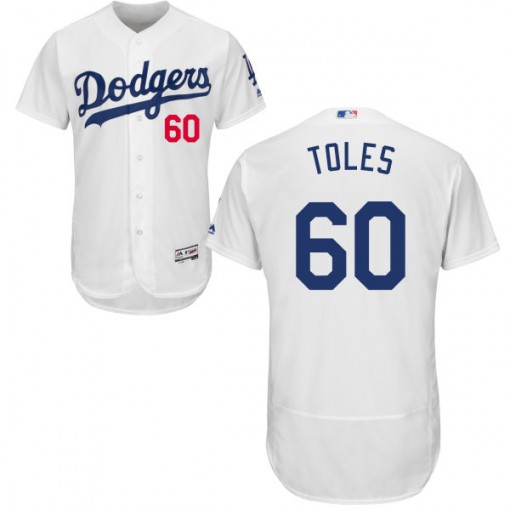 Dodgers #60 Andrew Toles White Flexbase Authentic Collection Stitched MLB Jersey