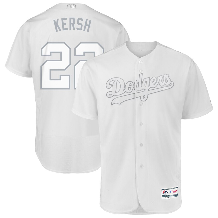 Los Angeles Dodgers #22 Clayton Kershaw Kersh Majestic 2019 Players' Weekend Flex Base Authentic Player Jersey White