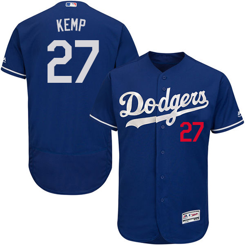 Dodgers #27 Matt Kemp Blue Flexbase Authentic Collection Stitched MLB Jersey