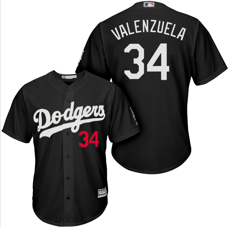 Dodgers #34 Fernando Valenzuela Black Turn Back The Clock Stitched MLB Jersey