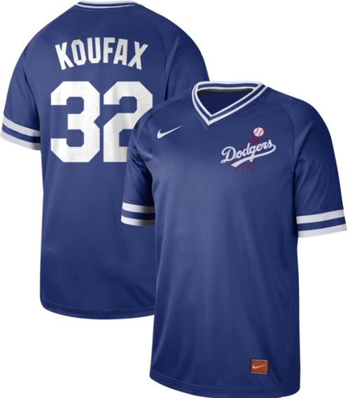 Nike Dodgers #32 Sandy Koufax Royal Authentic Cooperstown Collection Stitched MLB Jersey