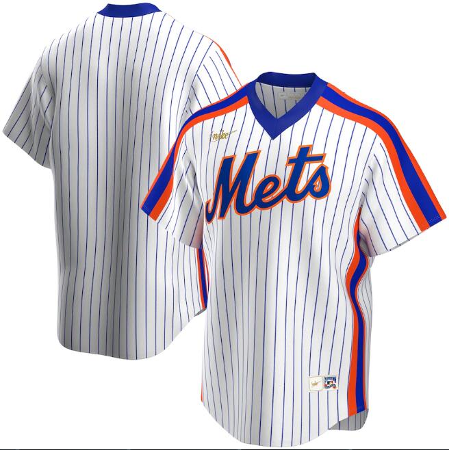 Men's New York Mets Blank New White MLB Cool Base Stitched Jersey