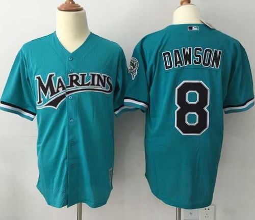 Mitchell And Ness 1995 marlins #8 Andre Dawson Green Throwback Stitched MLB Jersey