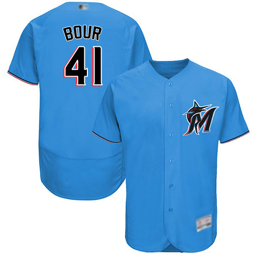 marlins #41 Justin Bour Blue Flexbase Authentic Collection Stitched MLB Jersey