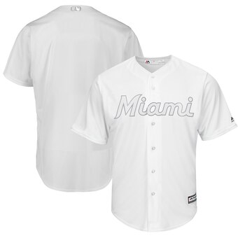 Miami Marlins Blank Majestic 2019 Players' Weekend Cool Base Team Jersey White