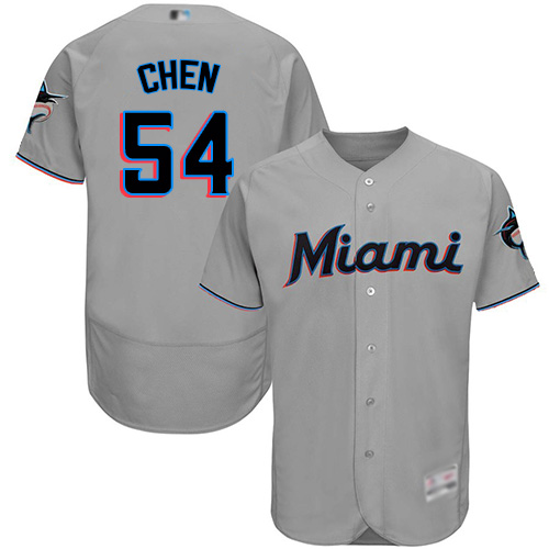 marlins #54 Wei-Yin Chen Grey Flexbase Authentic Collection Stitched MLB Jersey