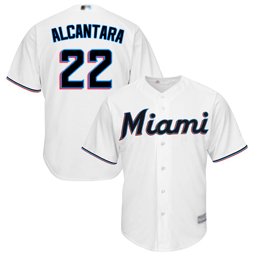 marlins #22 Sandy Alcantara White New Cool Base Stitched MLB Jersey