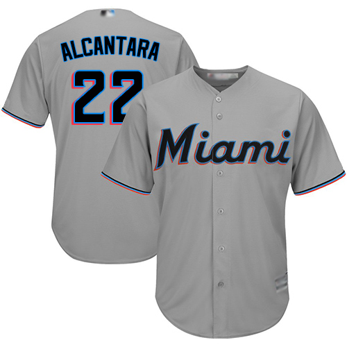 marlins #22 Sandy Alcantara Grey New Cool Base Stitched MLB Jersey