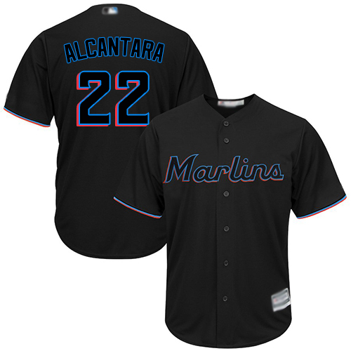 marlins #22 Sandy Alcantara Black New Cool Base Stitched MLB Jersey