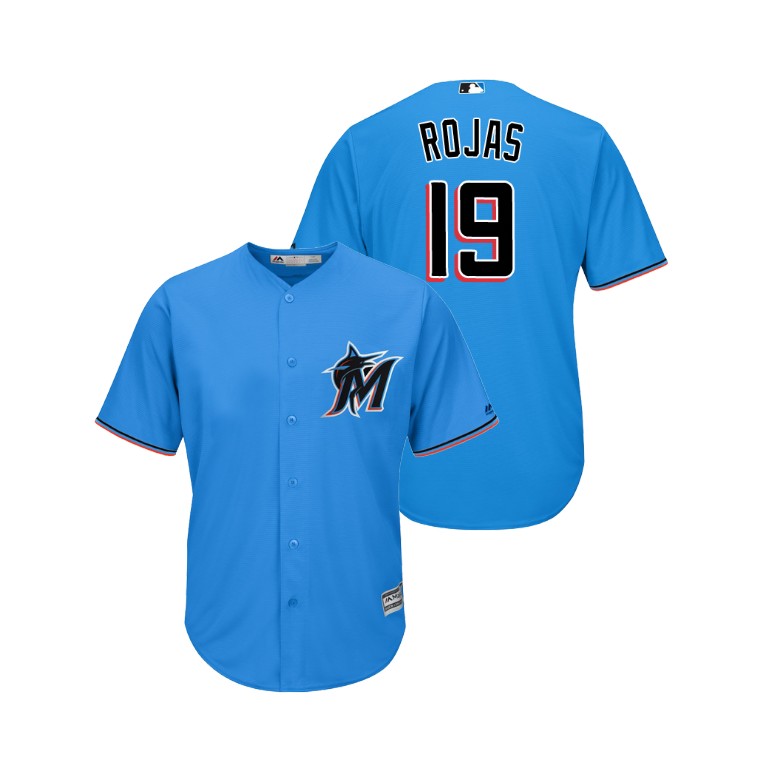 marlins #19 Miguel Rojas Blue Alternate 2019 Cool Base Stitched MLB Jersey