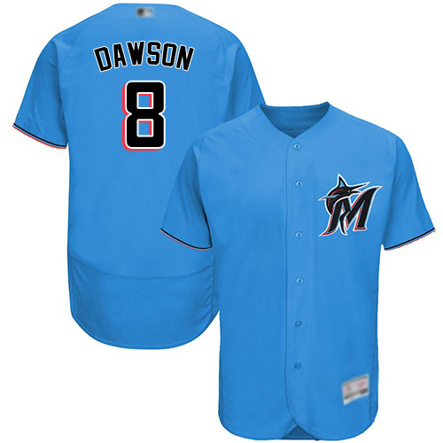 marlins #8 Andre Dawson Blue Flexbase Authentic Collection Stitched MLB Jersey