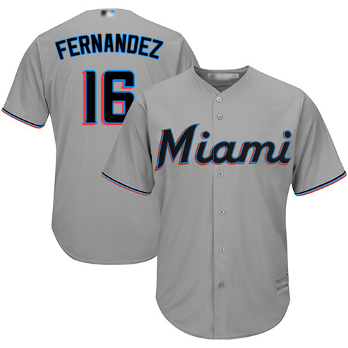 marlins #16 Jose Fernandez Grey New Cool Base Stitched MLB Jersey