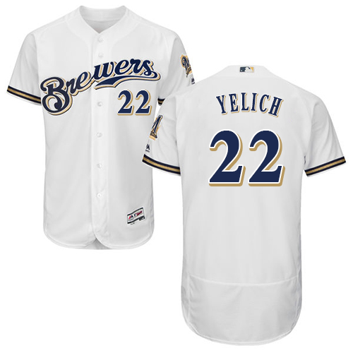 Brewers #22 Christian Yelich White Flexbase Authentic Collection Stitched MLB Jersey Brewers #22 Christian Yelich White Flexbase Authentic Collection Stitched MLB Jersey