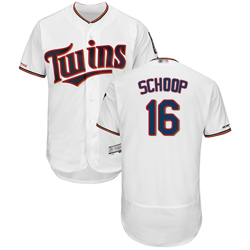 Twins #16 Jonathan Schoop White Flexbase Authentic Collection Stitched MLB Jersey