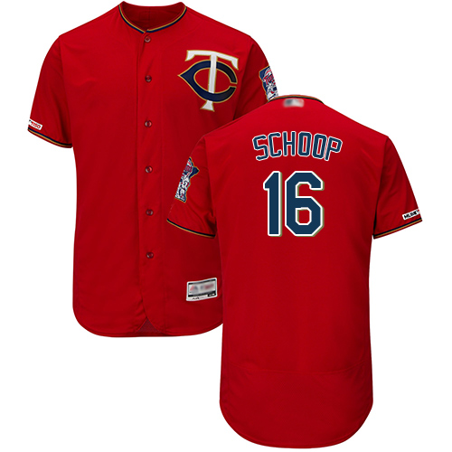 Twins #16 Jonathan Schoop Red Flexbase Authentic Collection Stitched MLB Jersey