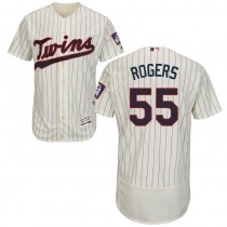 Twins #55 Taylor Rogers Cream Strip Flexbase Authentic Collection Stitched MLB Jersey