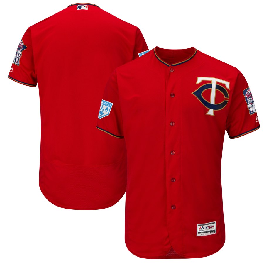 Twins Blank Red 2019 Spring Training Flex Base Stitched MLB Jersey