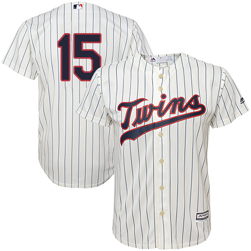 Twins #15 Jason Castro Cream Strip Cool Base Stitched MLB Jersey