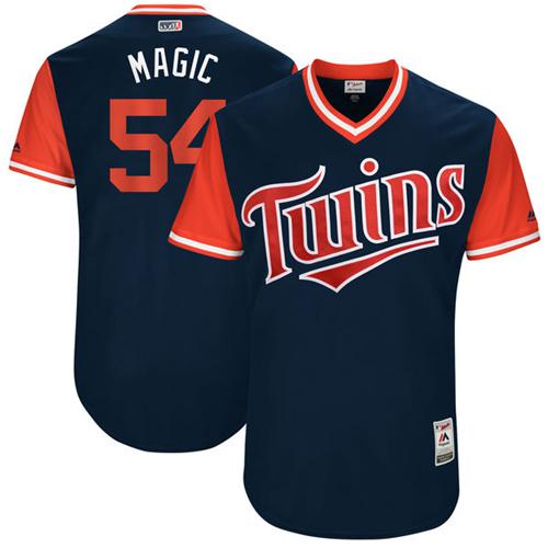 Twins #54 Ervin Santana Navy "Magic" Players Weekend Authentic Stitched MLB Jersey