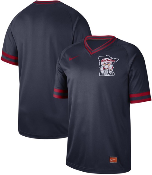 Nike Twins Blank Navy Authentic Cooperstown Collection Stitched MLB Jersey