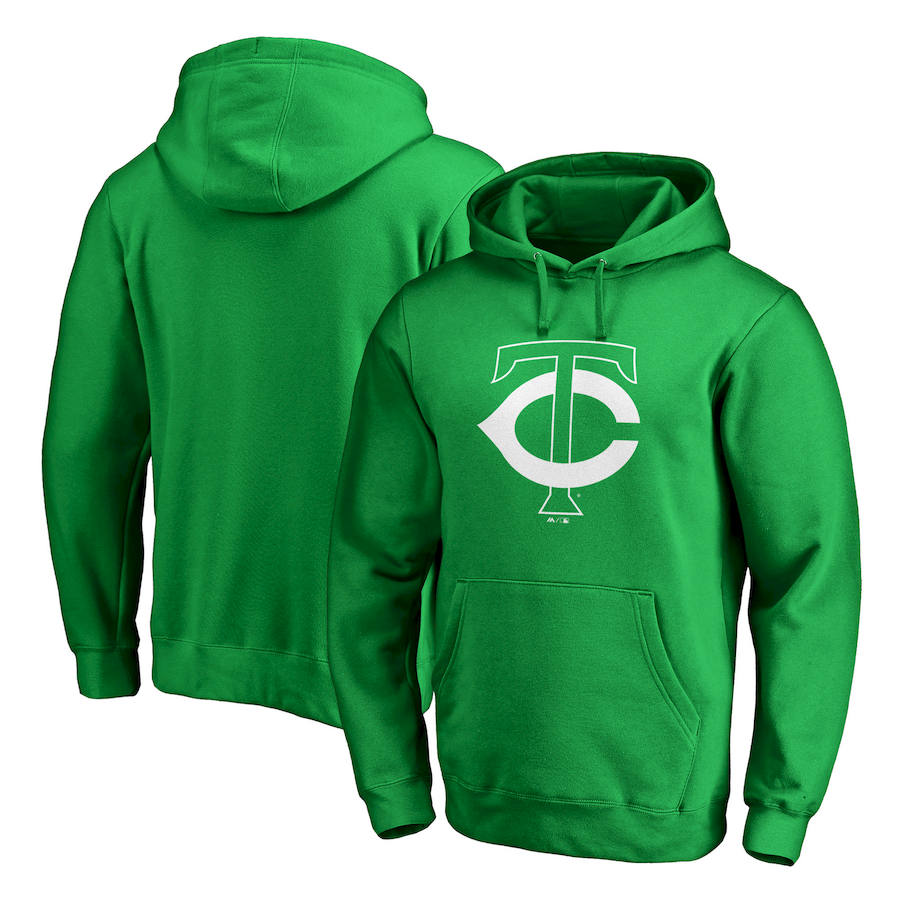 Minnesota Twins Majestic St. Patrick's Day White Logo Pullover Hoodie Kelly Green