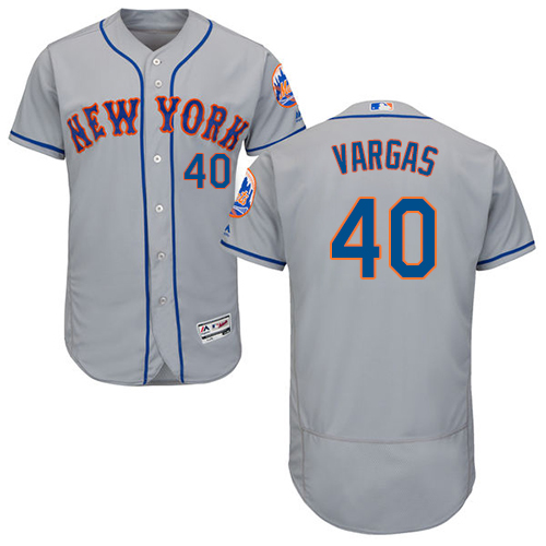Mets #40 Jason Vargas Grey Flexbase Authentic Collection Stitched MLB Jersey