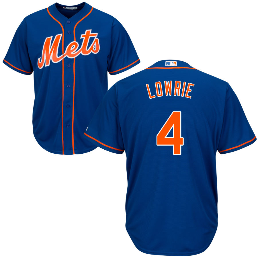 New York Mets #4 Jed Lowrie Cool Base Royal Stitched MLB Jersey