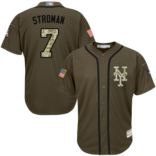 Mets #7 Marcus Stroman Green Salute to Service Stitched MLB Jersey