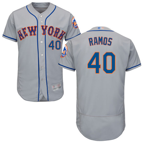 Mets #40 Wilson Ramos Grey Flexbase Authentic Collection Stitched MLB Jersey