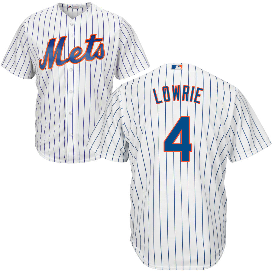New York Mets #4 Jed Lowrie Cool Base White Stitched MLB Jersey