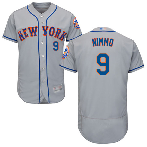 Mets #9 Brandon Nimmo Grey Flexbase Authentic Collection Stitched MLB Jersey