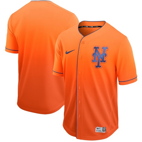 Nike Mets Blank Orange Fade Authentic Stitched MLB Jersey