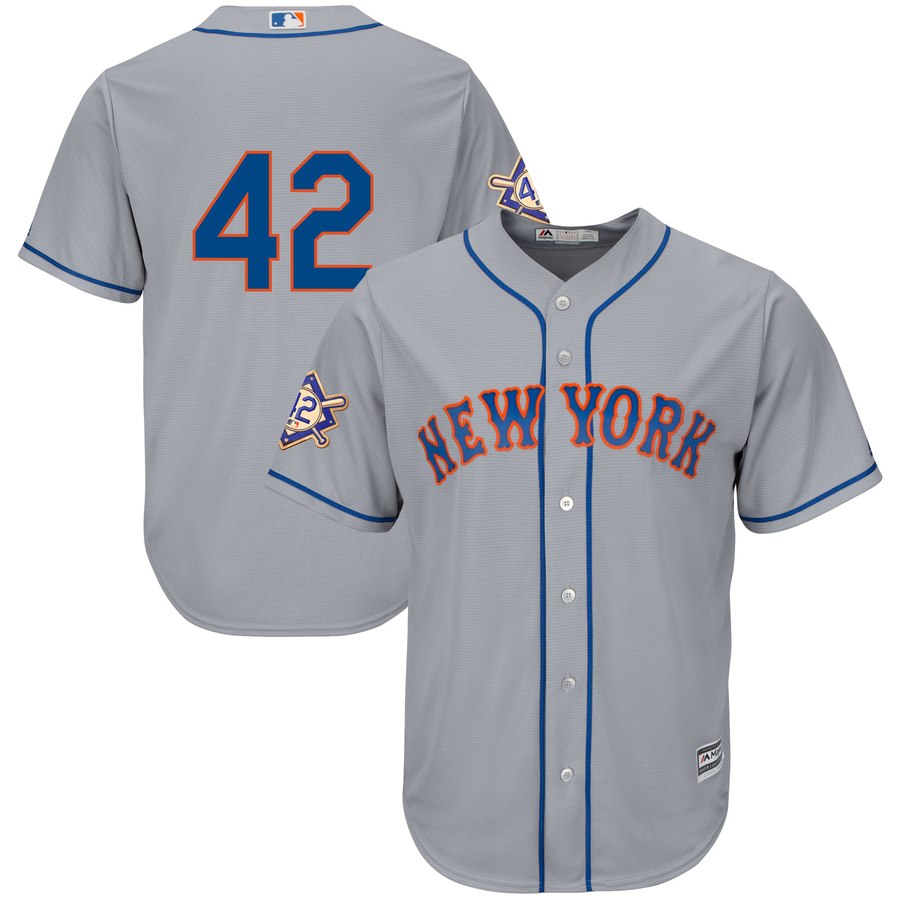 New York Mets #42 Majestic 2019 Jackie Robinson Day Official Cool Base Jersey Gray