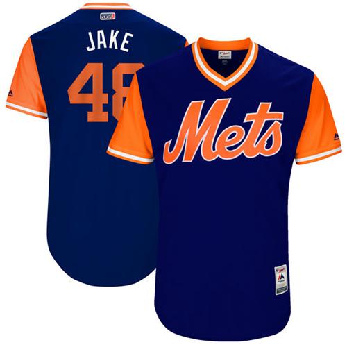Mets #48 Jacob DeGrom Royal "Jake" Players Weekend Authentic Stitched MLB Jersey