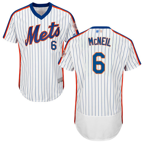Mets #6 Jeff McNeil White(Blue Strip) Flexbase Authentic Collection Alternate Stitched MLB Jersey