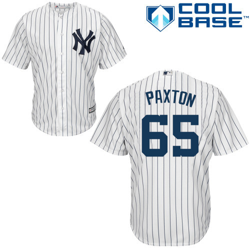 Yankees #65 James Paxton White Strip New Cool Base Stitched MLB Jersey
