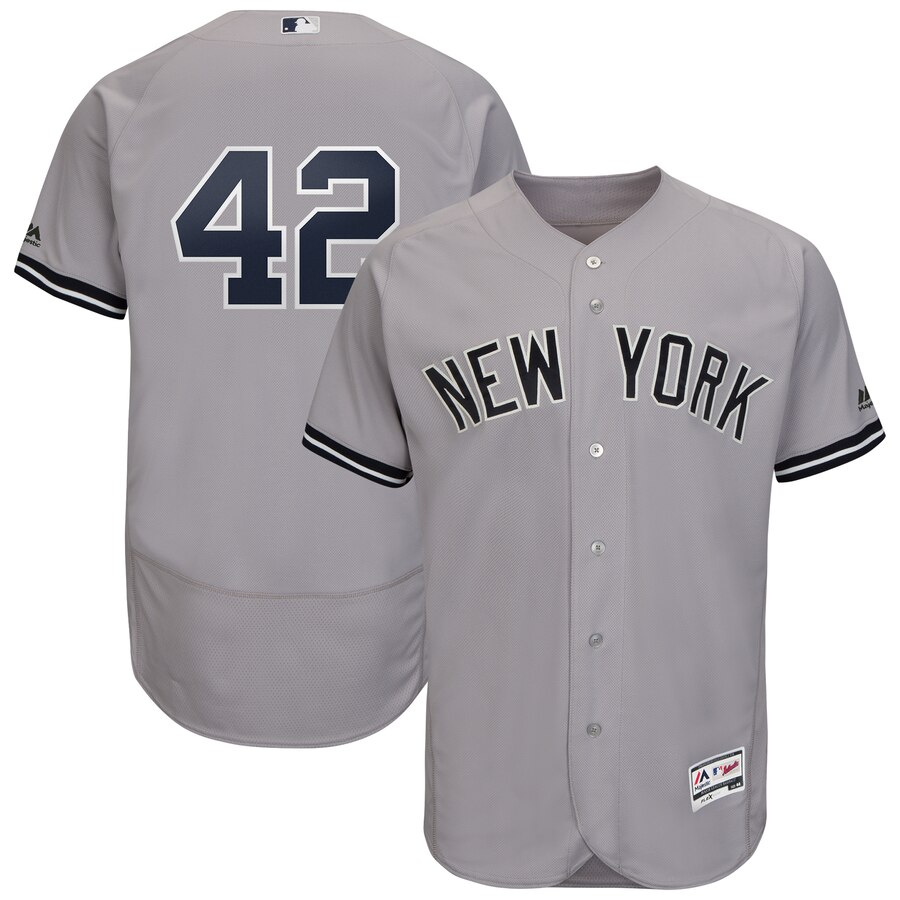 New York Yankees #42 Mariano Rivera Majestic 2019 Hall of Fame Authentic Collection Flex Base Player Jersey Gray