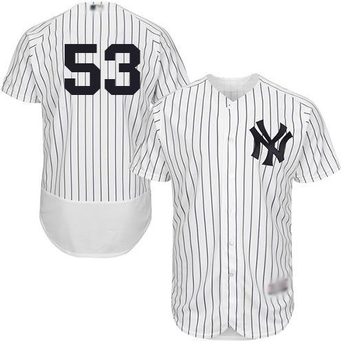 Yankees #53 Zach Britton White Strip Flexbase Authentic Collection Stitched MLB Jersey